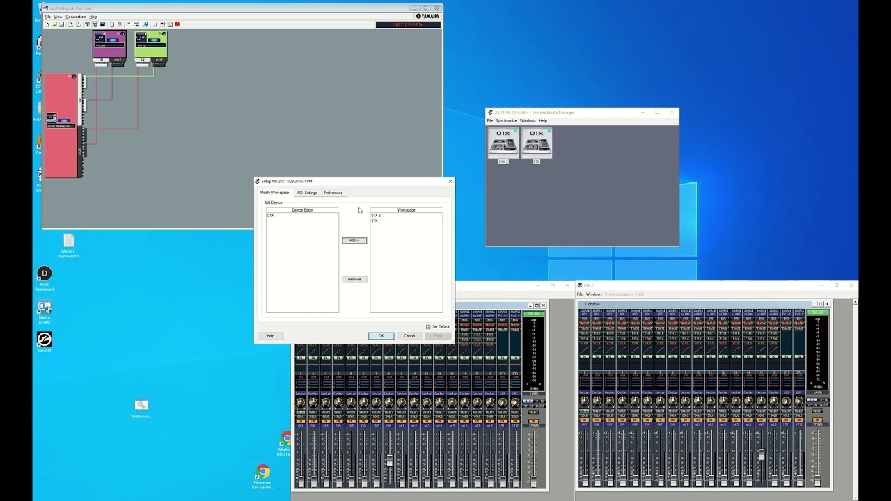 2 01x's in Studio Manager