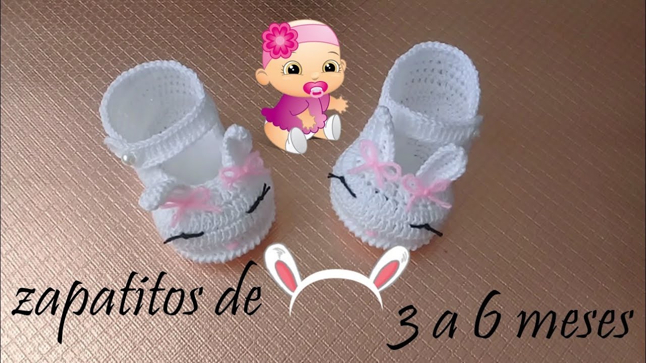 zapatitos de conejito tejidos a crochet