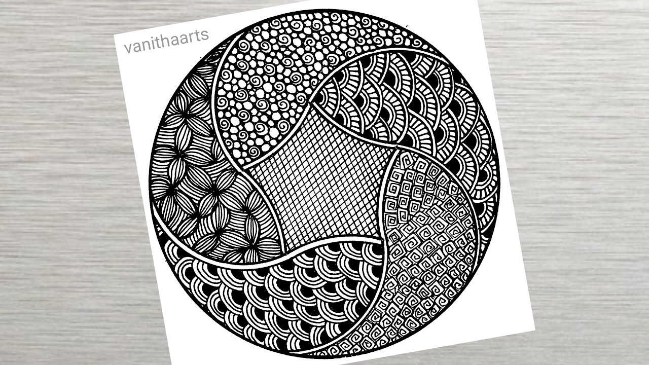 Creative Zentangle Art | How to Draw a Geometric Design for Beginners | Zendoodle #vanithaarts