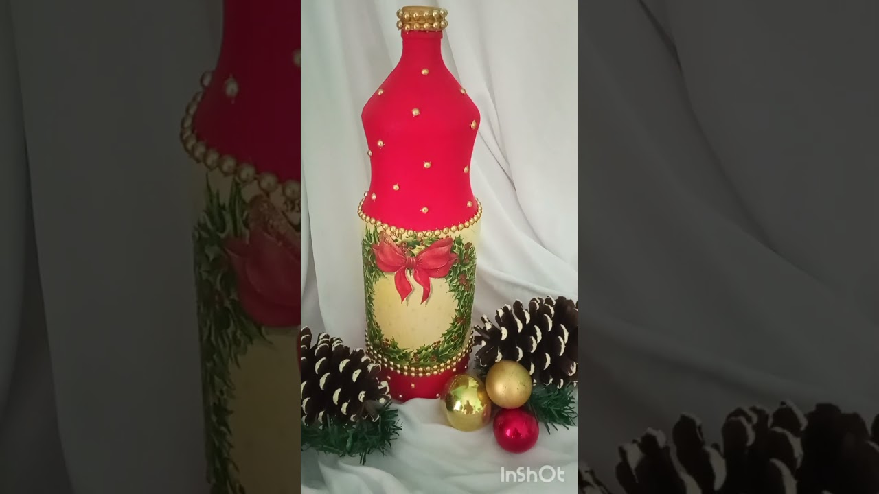#shortsDecora&ccedil;ao de Natal em Garrafa#fa&ccedil;avocemesmo #reciclagemartesanato #garrafadecorada .