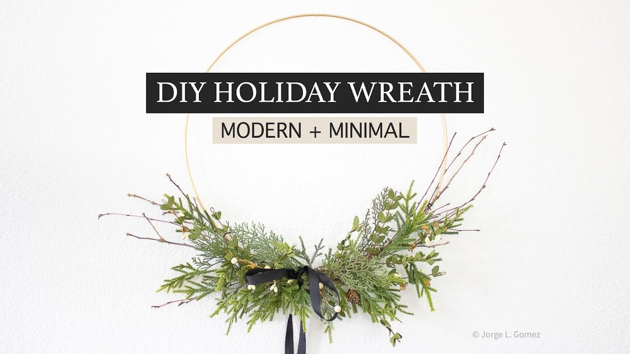 DIY Holiday Decor - How To Make A Modern Hoop Wreath