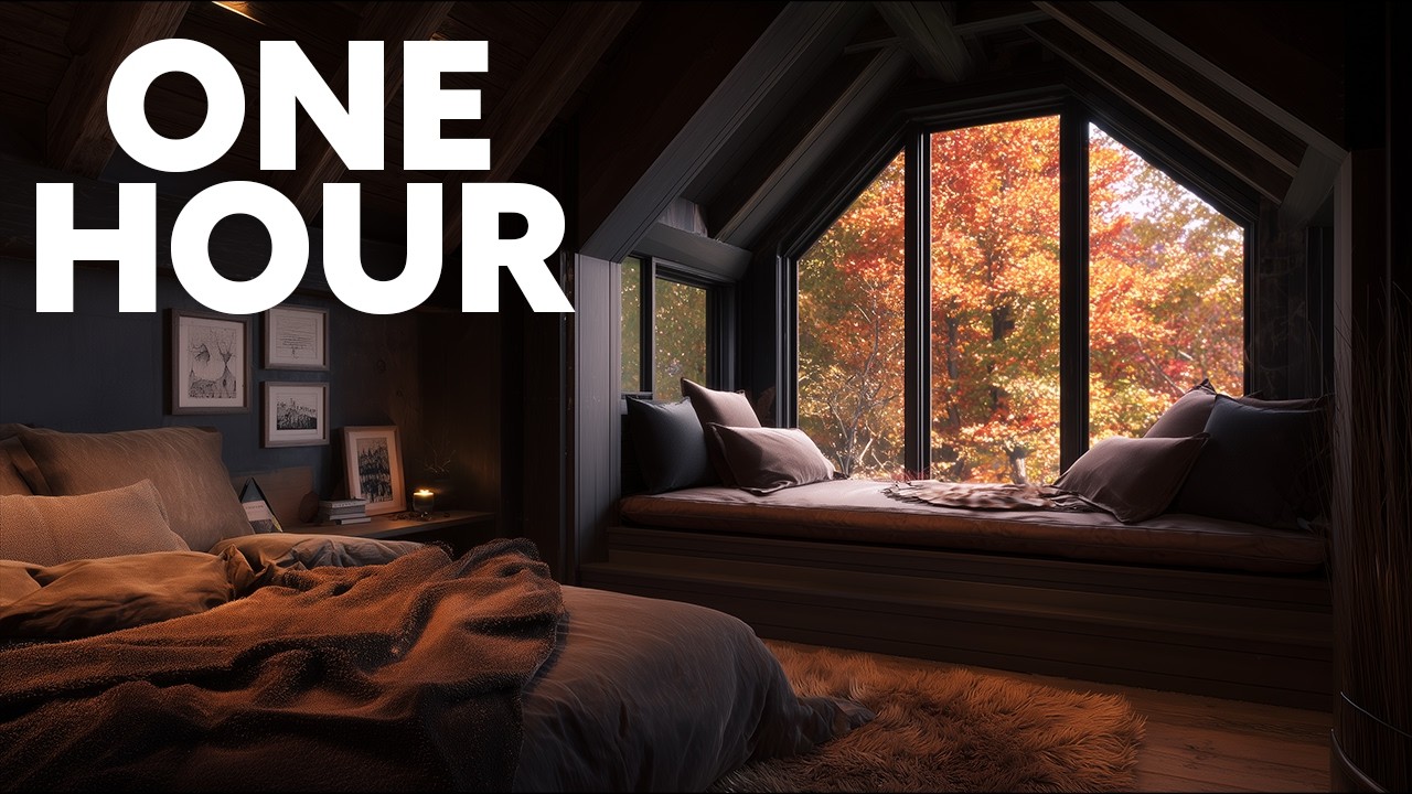 Cozy Autumn Thunderstorm - Rain Sounds & Thunderstorm for Sleep | Rainy Day Ambience | One Hour