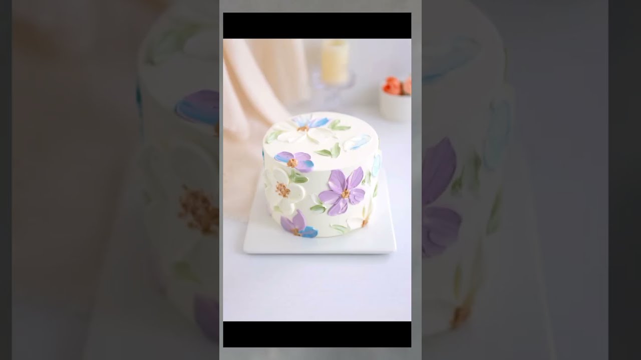 Easy Floral Cake Decoration #cake #cakedecorating #cakedesign #cakes