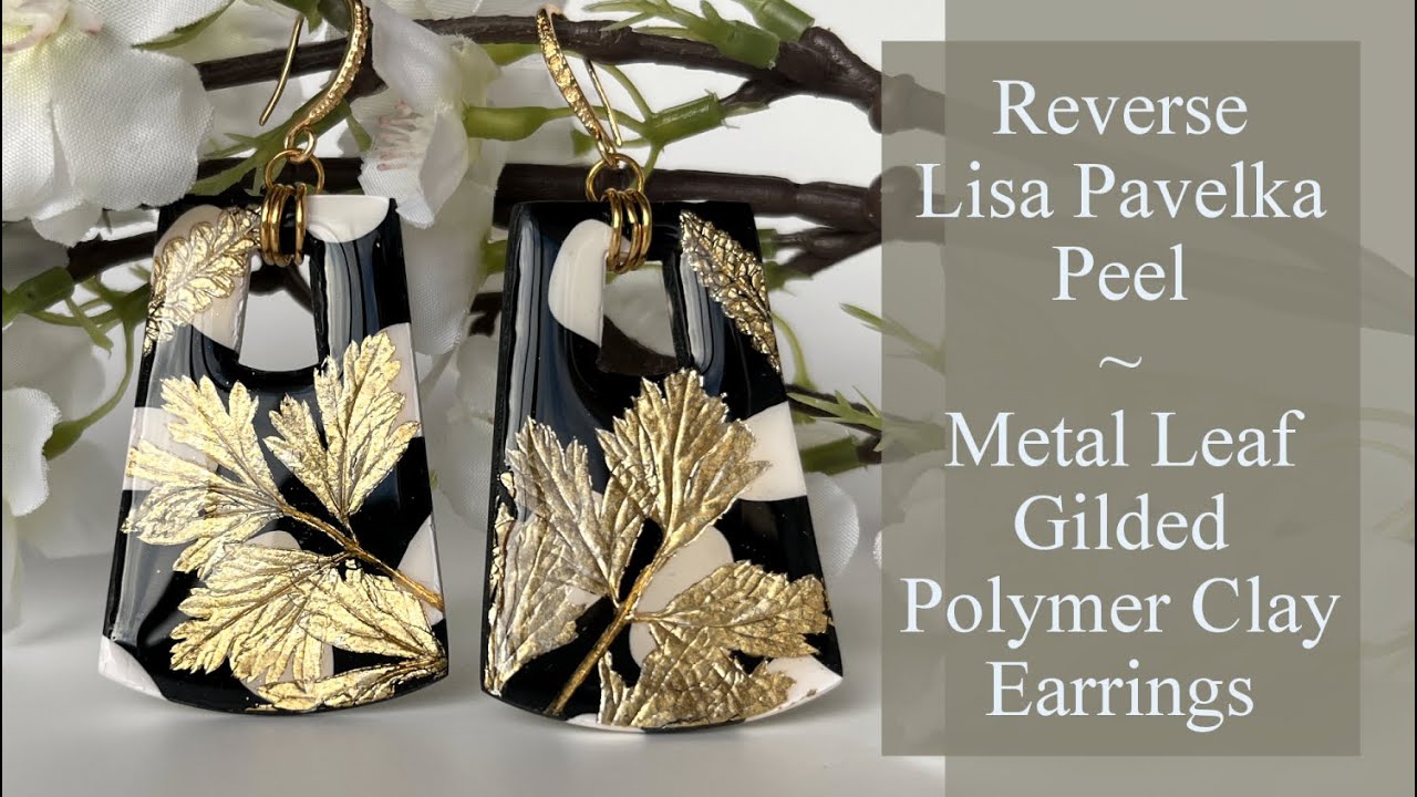 Use Metal Leaf to Highlight Leaves on Polymer Clay ~ Gilded Polymer Clay Earrings