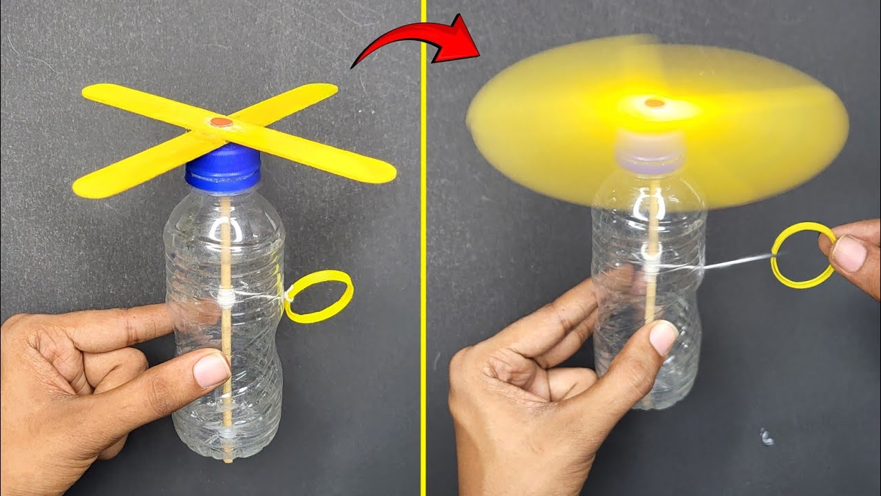 No motor No battery hand fan , Easy bottle fan , best school project