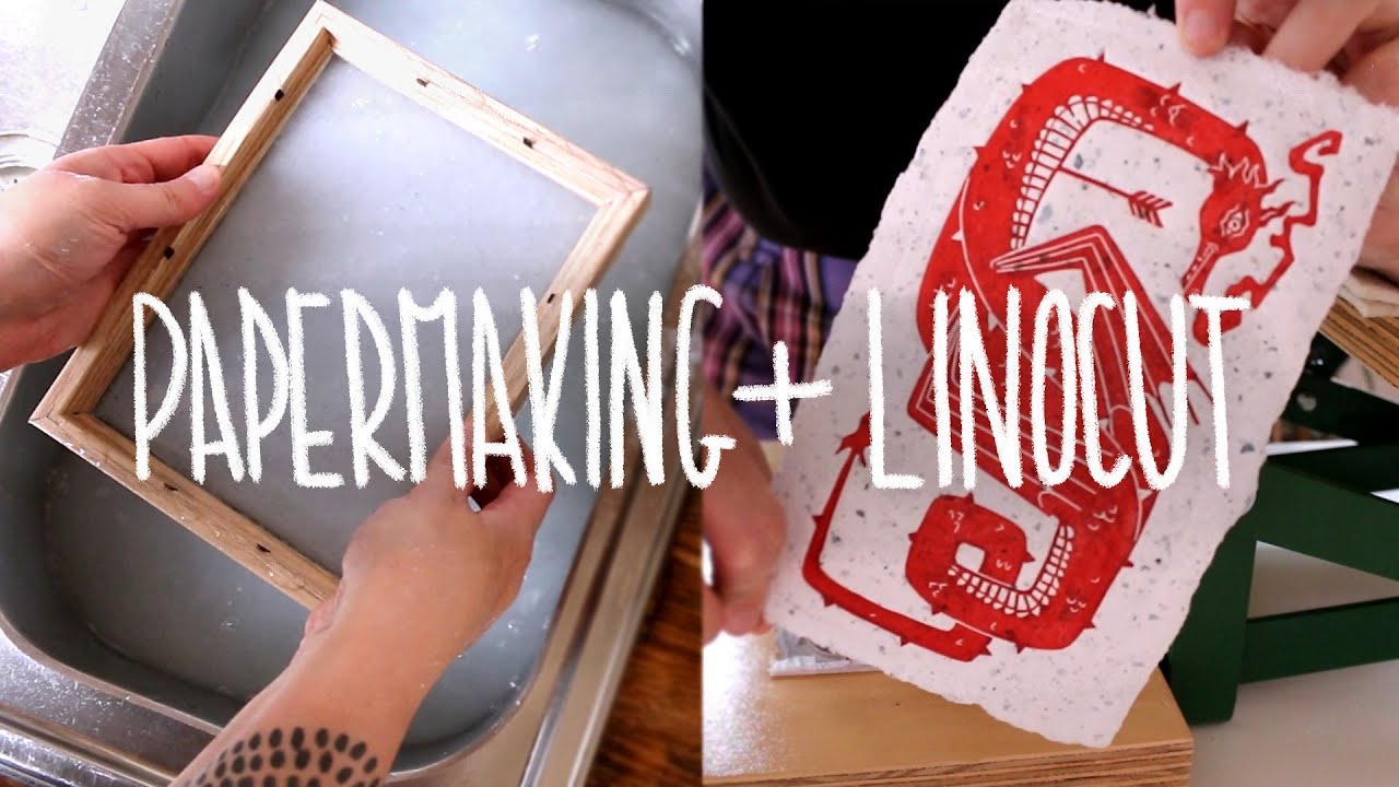 Destroying old artworks to make paper for new linocuts | Sustainable art practice | Studio vlog