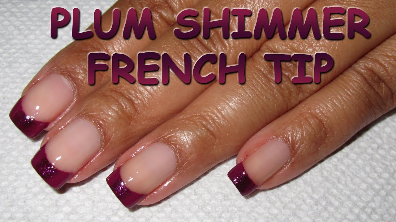 Plum Shimmer French Tip | Nail Art Tutorial