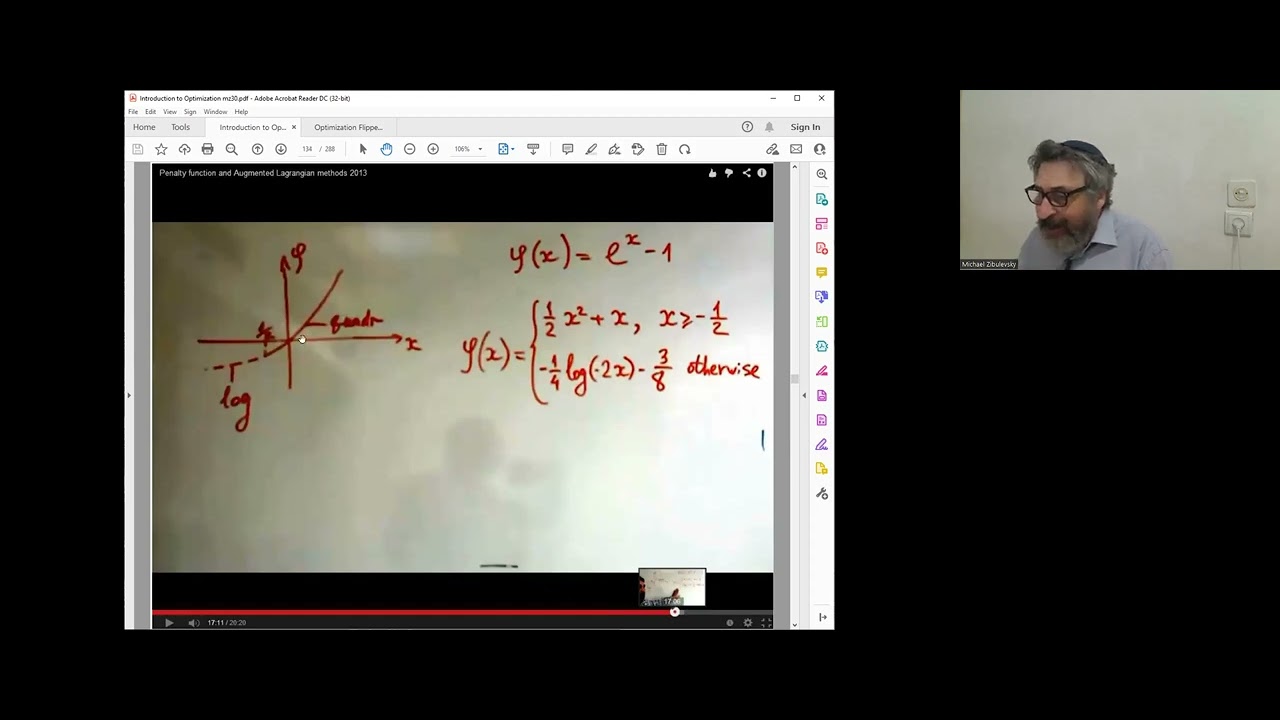 Optimization Flipped Lecture 9, Zoom, Augmented Lagrangian, ADMM, 30-05-22