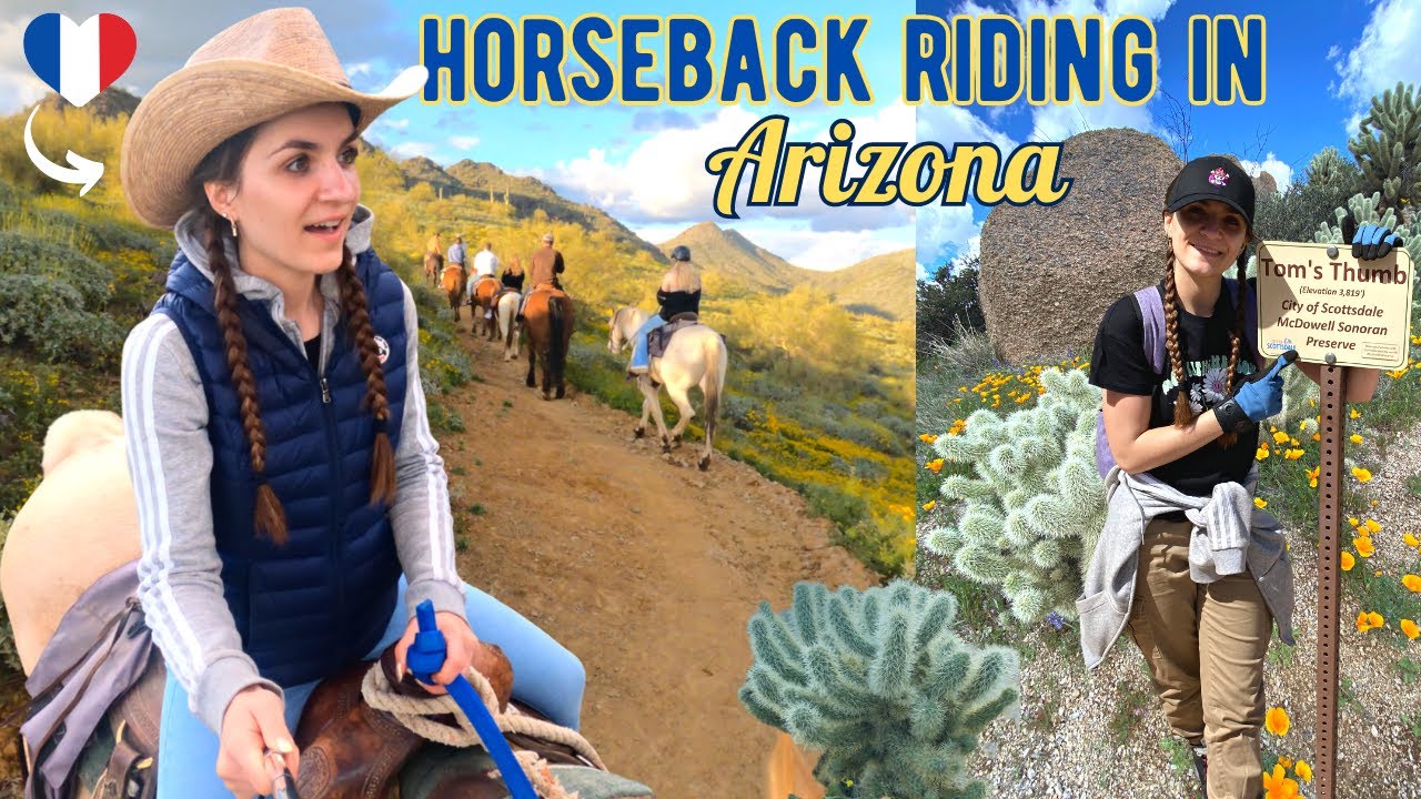 My First Time Horseback Riding in Arizona | Cave Creek, Tom's Thumb Hike & Sunset Horseback Ride  🏜️