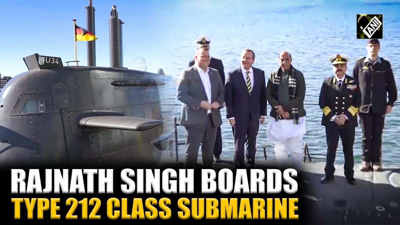 Defence Minister Rajnath Singh visits TKMS Shipyard, boards type 212 class Submarine in Germany