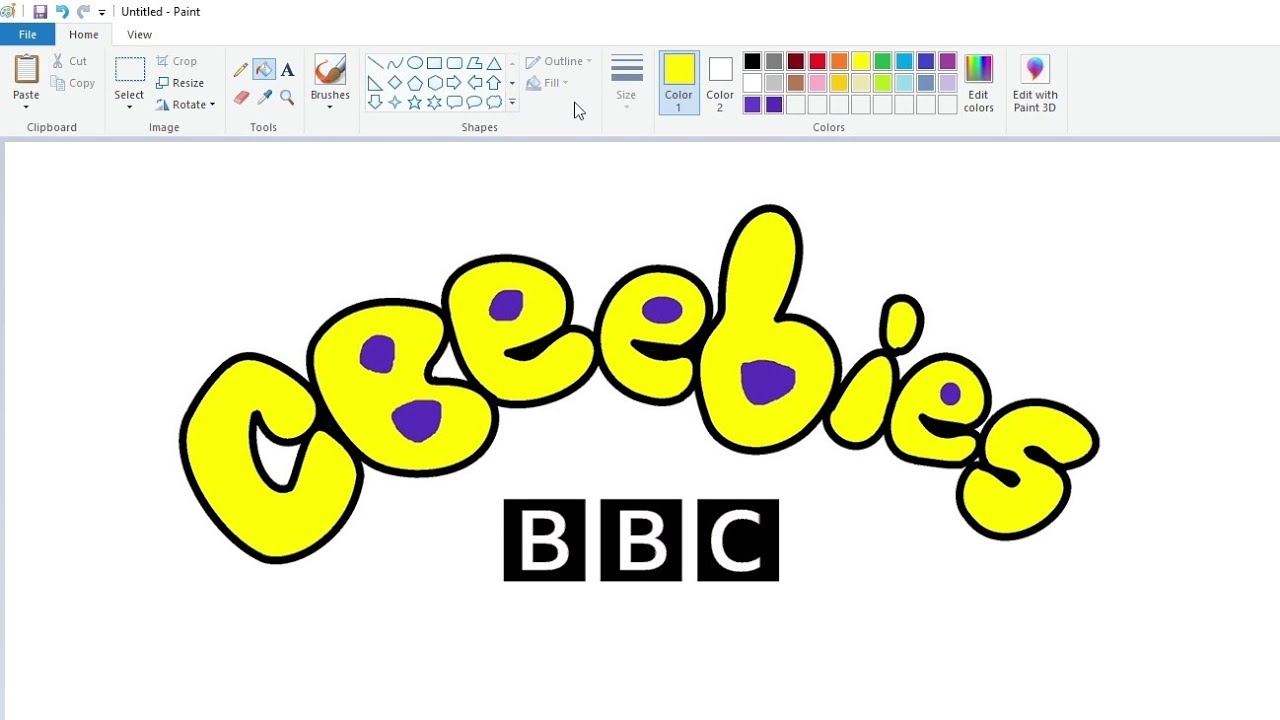 How to draw the Cbeebies logo using MS Paint | How to draw on your computer