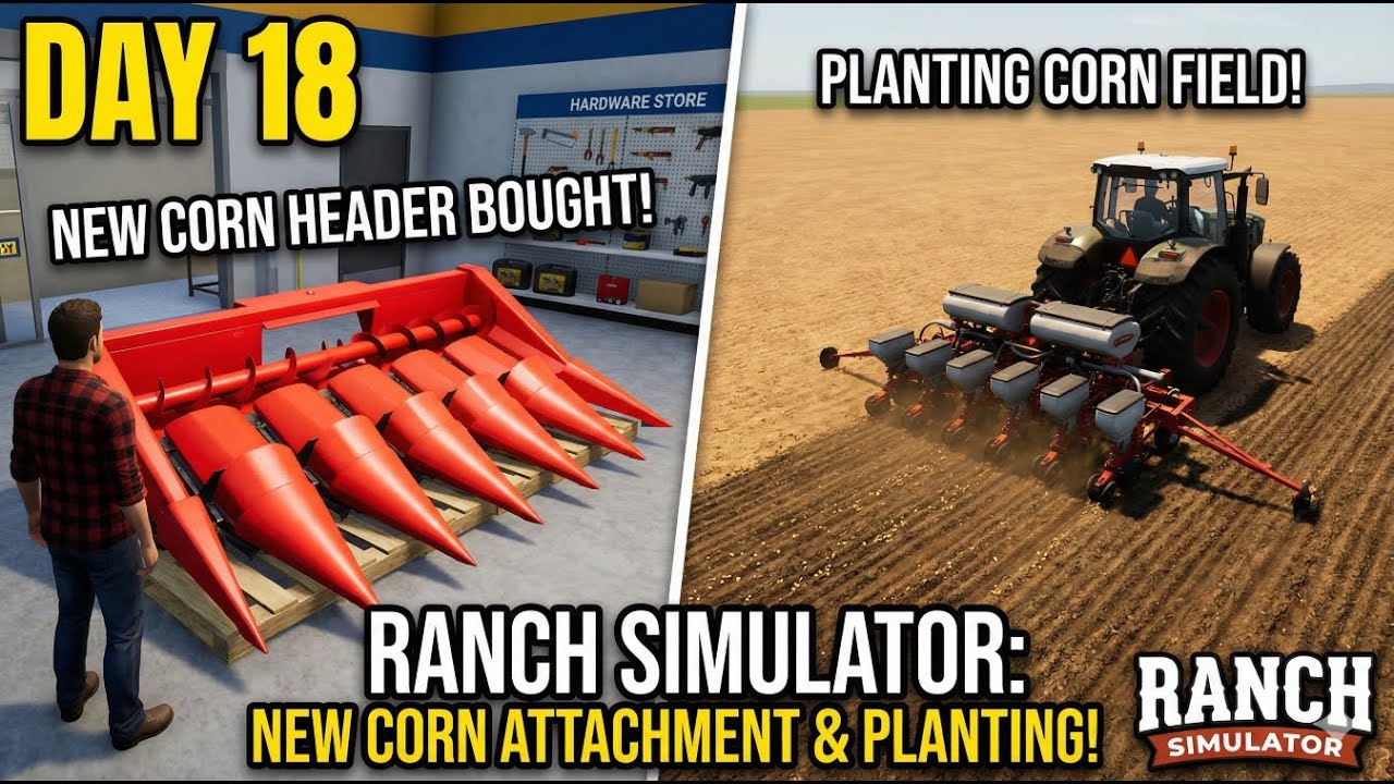 STARTING CORN FARMING! 🌽 Buying the Harvester Header | Day 18