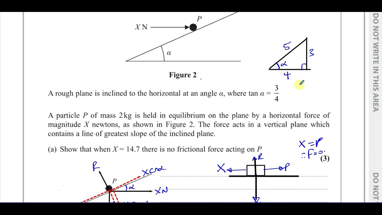 WME01/01, IAL (Edexcel), M1, October 2022, Q3, Statics Inclined Planes, Friction