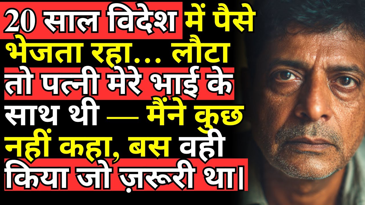 20 साल विदेश में पैसे भेजता रहा… लौटा तो पत्नी मेरे भाई के साथ थी — मैंने कुछ नहीं कहा, बस वही किया