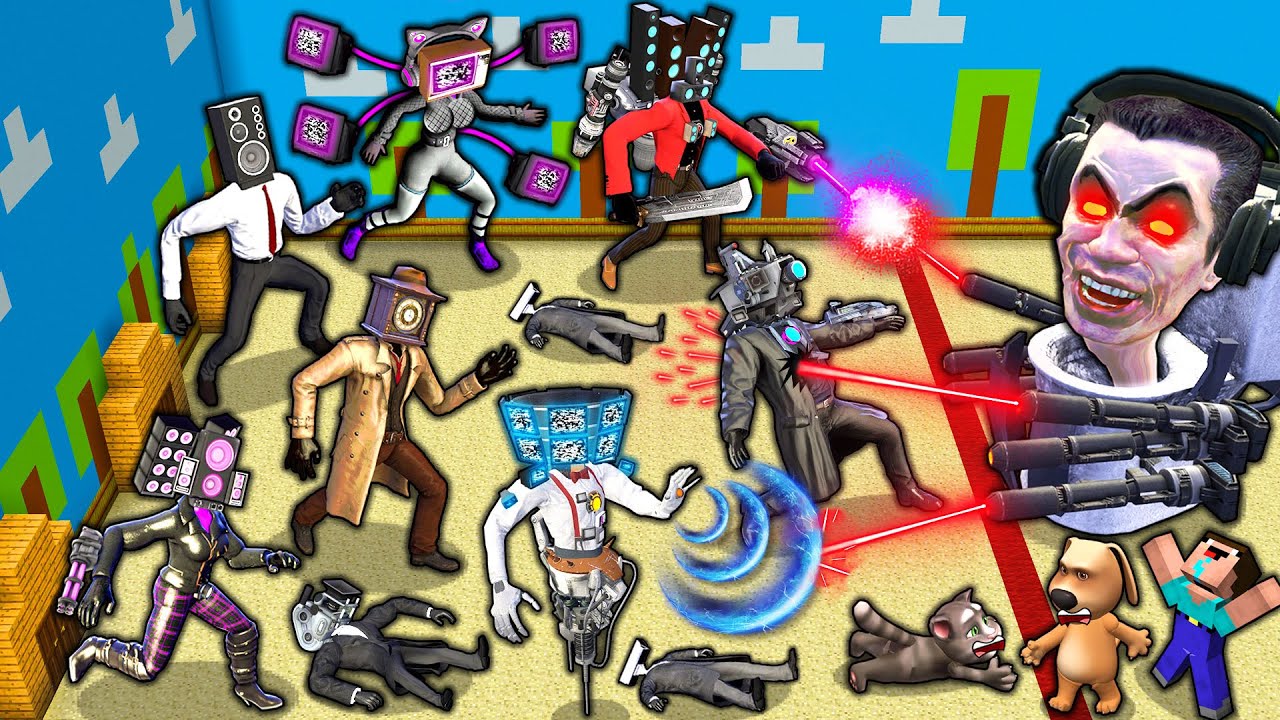 SQUID GAME of SKIBIDI TOILET vs CAMERA & SPEAKER & TV MAN TITAN BOSSES in MINECRAFT animation