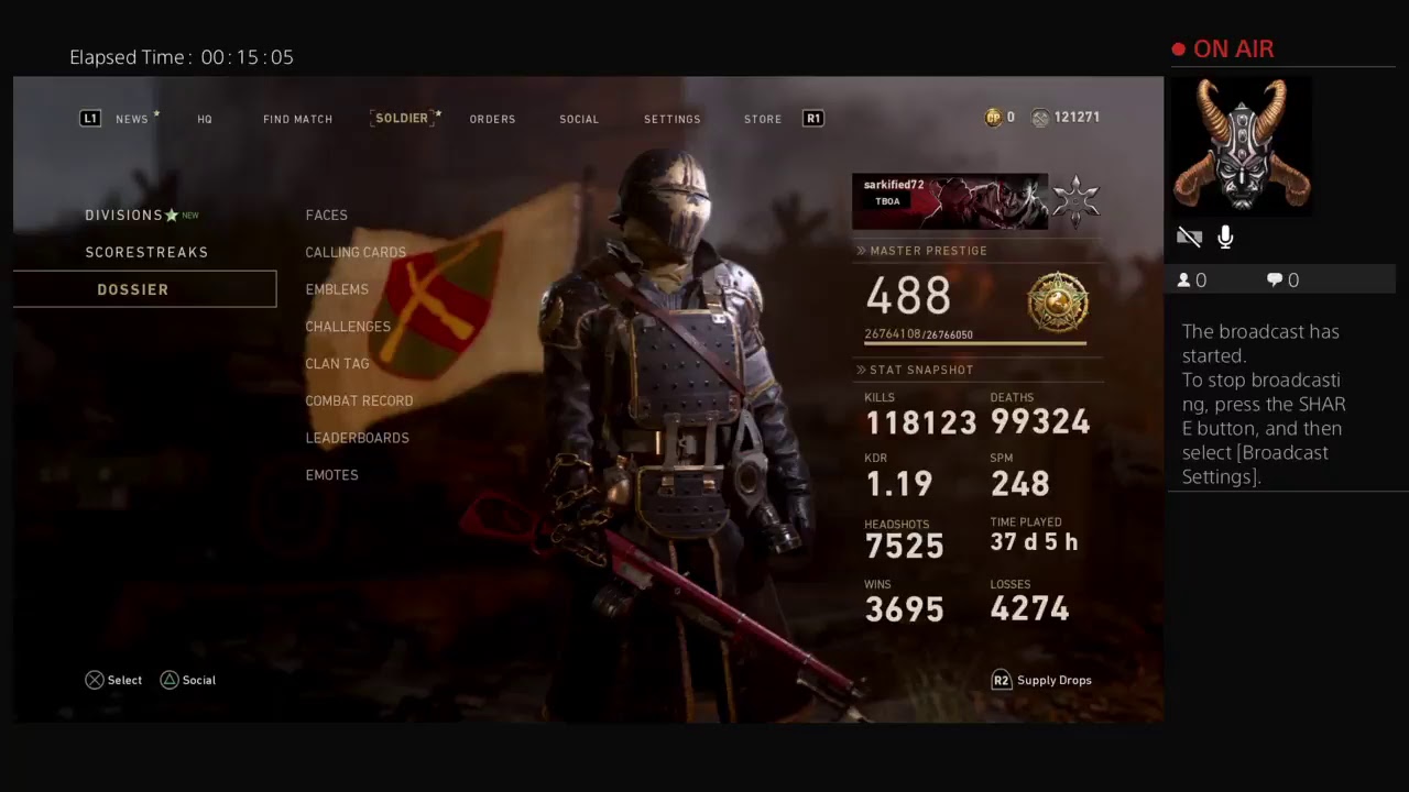 sarkified72's Live PS4 Broadcast