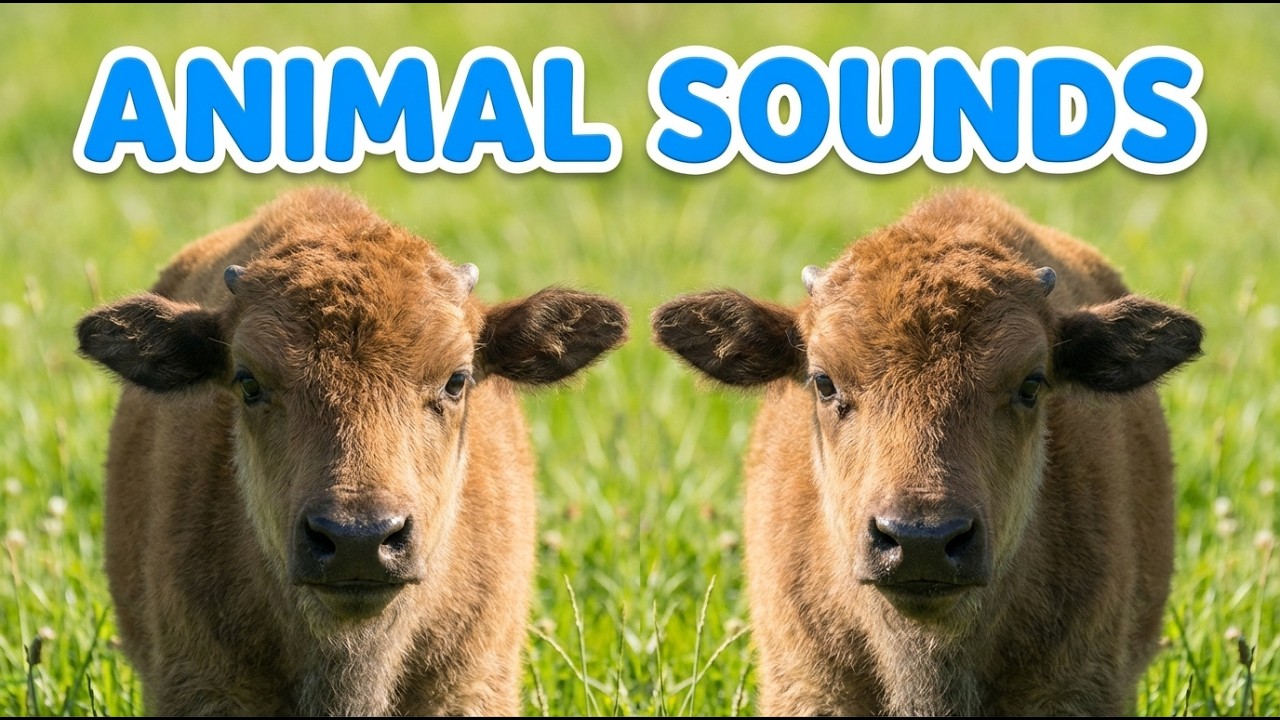 Cute Animal Names + Animal Sounds in English 🐾 | Fun Learning Video for Children
