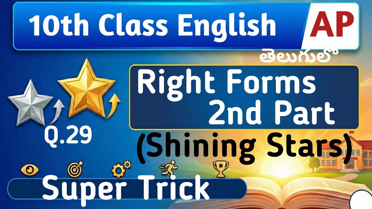 Q29 Right Form of Words Shining Stars AP Class 10 English Section B Grammar Vocabulary in Telugu