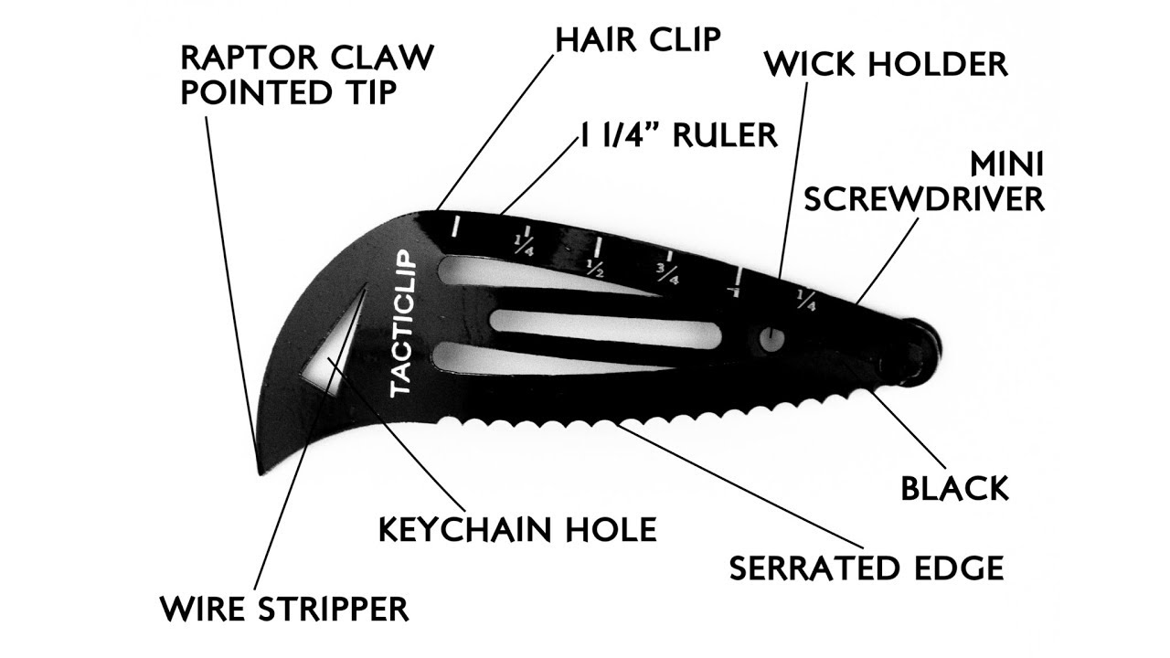 Tactical Hair Clip: Tacticlip - Survivalist Snap Hair Barette Battle Hairclip multi-tool Kickstarter