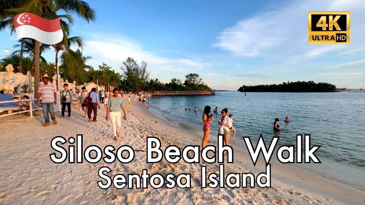[4K] 🇸🇬 Siloso Beach Walk - Sentosa Island @ShineWalkingTour
