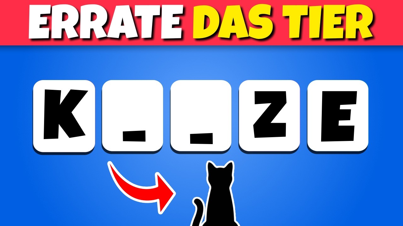 Errate die TIERE anhand ihrer fehlenden BUCHSTABEN | Tier-Quiz