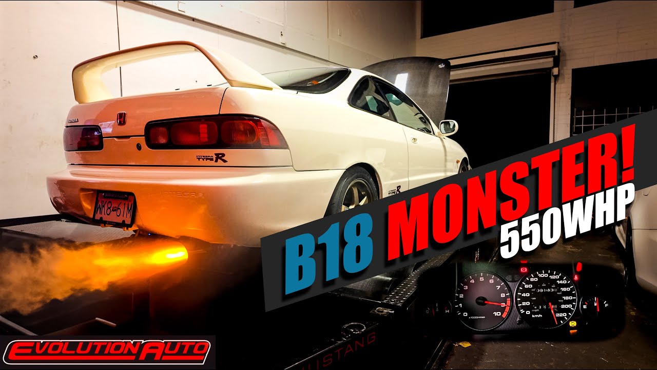 550WHP Turbo Integra Type R SHOOTS FLAMES! | Original B18 on the Dyno