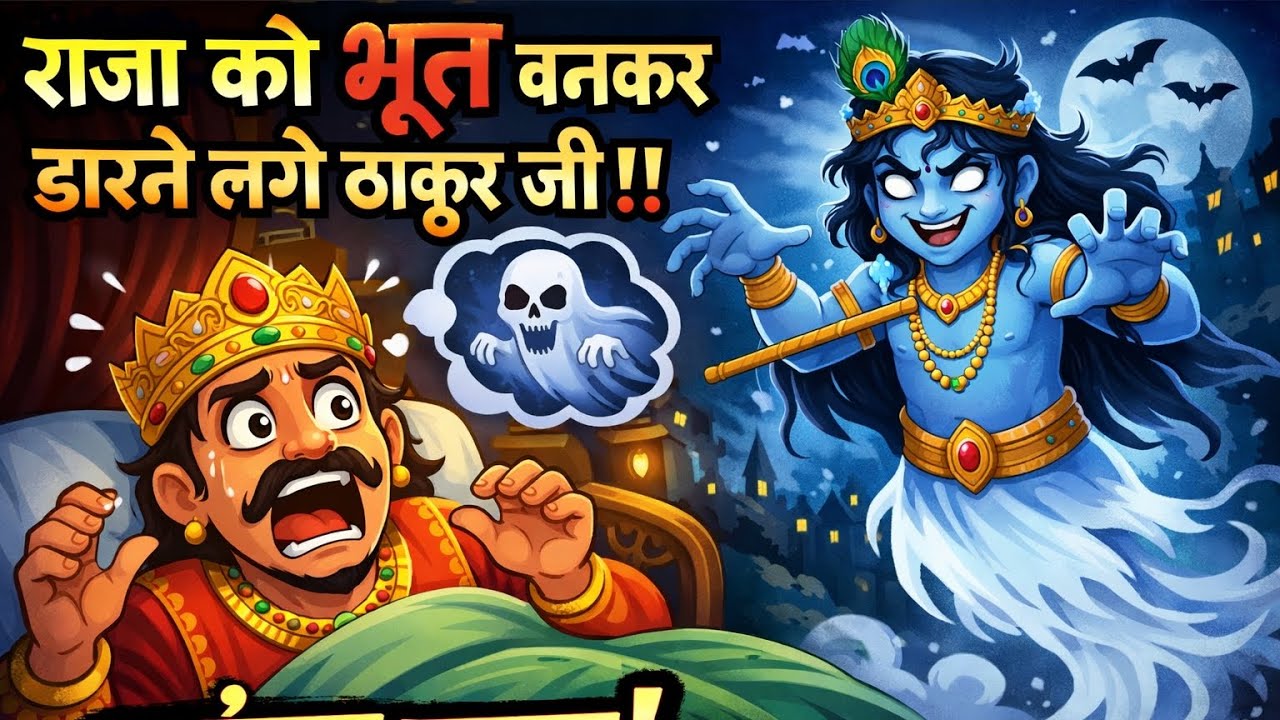 एक राजा को ठाकुर 👻💀जी ने भूत बनकर सपने में राजा को डारने लगें‌काथा वाचक उपाध्याय इंद्रेश जी महाराज👻