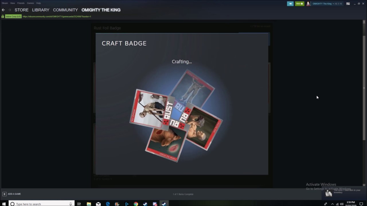 How to craft foil badges for Steam