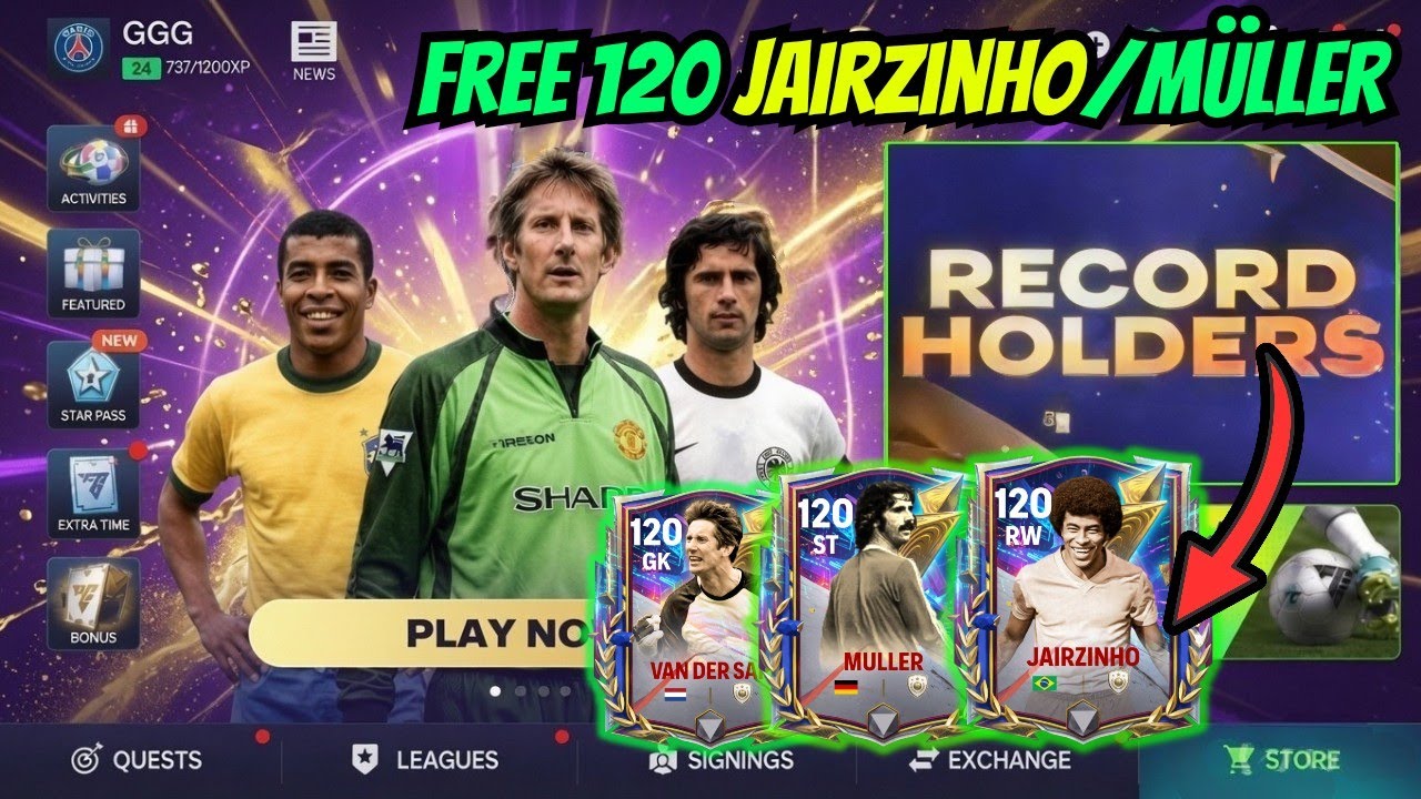 Record Holders event officially leaked!! Free 120 Jairzinho & M&uuml;ller | Fc Mobile