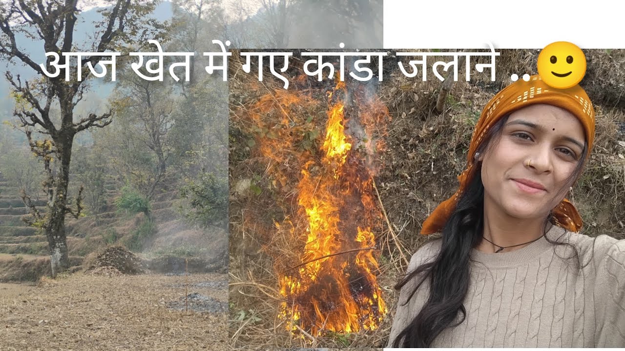 आज खेत में कांडा जलाने ..🫢🫢