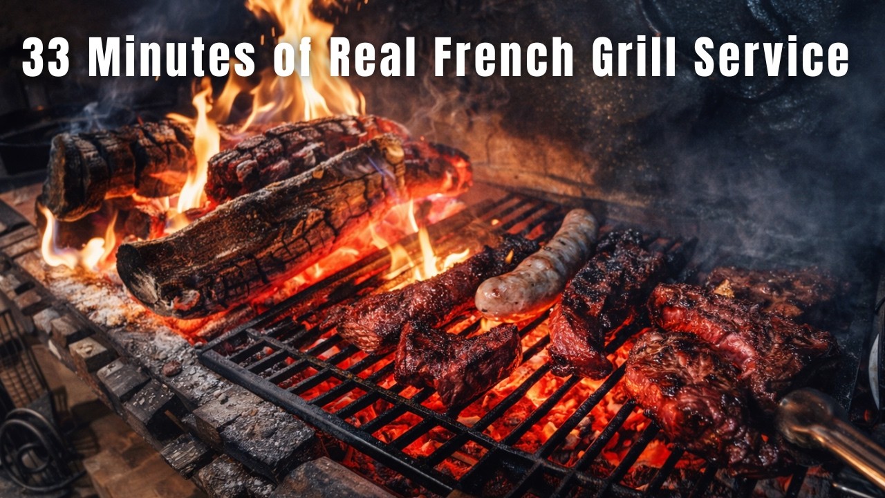 33 Minutes of Real French Grill Service 🇫🇷🔥 | Steak, Fire & Kitchen ASMR