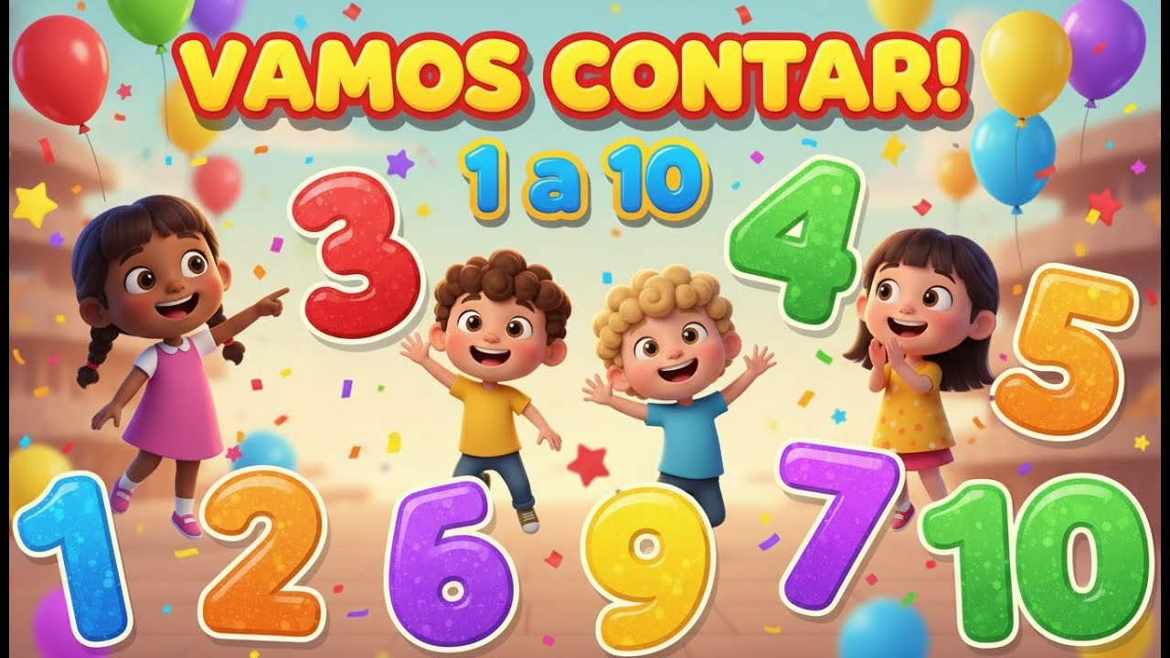Vamos Contar! 1, 2, 3... até 10! 🎵 | Música Infantil para Aprender os Números