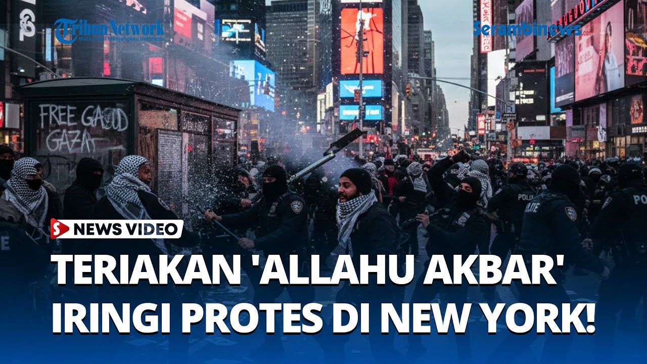 Kekacauan di Times Square: Teriakan 'Allahu Akbar' Iringi Demo di Jantung Kota New York!