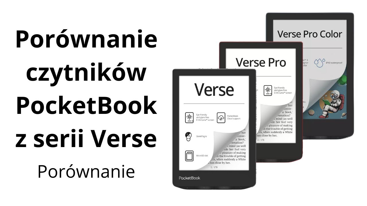 Porównanie czytników z serii Verse | PocketBook Verse, Verse Pro, Verse Pro Color