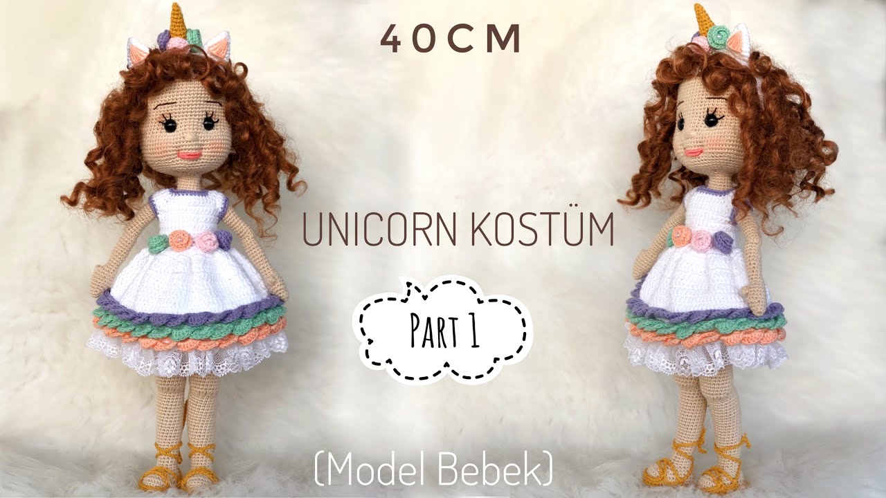 PART 1 | 40cm Amigurumi UNICORN Bebek (ENG SUBTITLES ON) subtítulos  EL ESPAÑOL