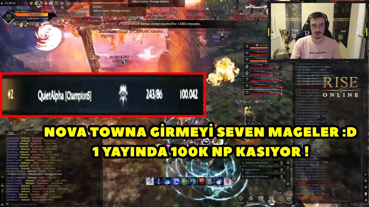 QuietAlpha - Çılgın Mage Ekip Rankta 100K NP Kasıyorlar :D ! Rise Online