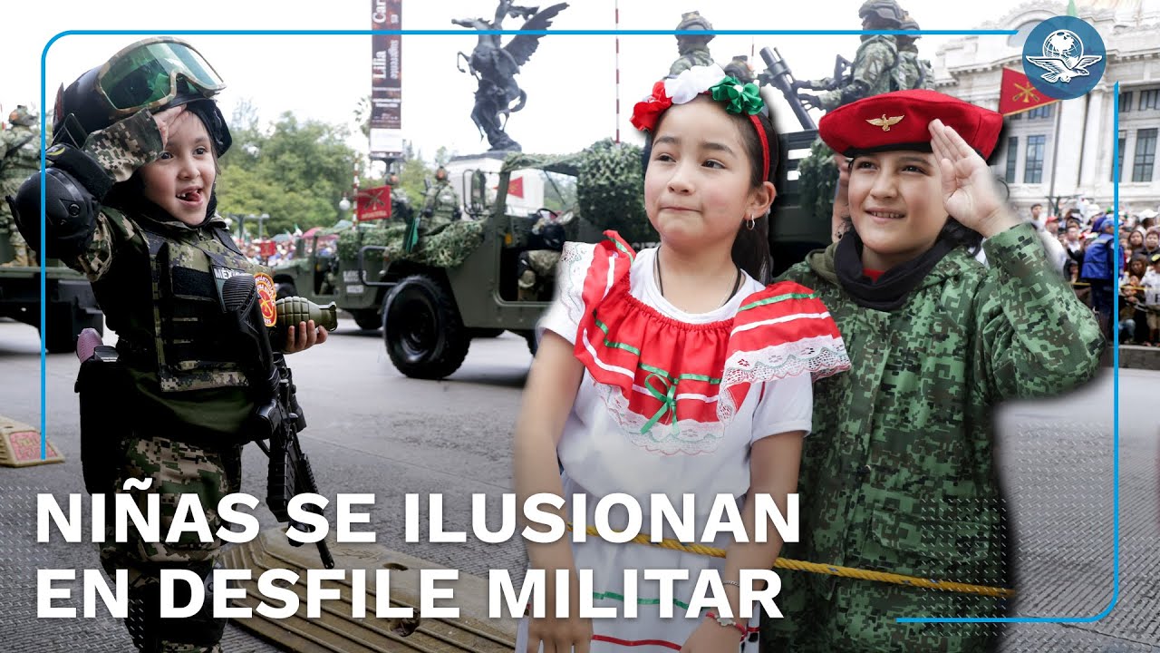 Niñas y mujeres celebran a la primera Presidenta durante Desfile Militar 2025