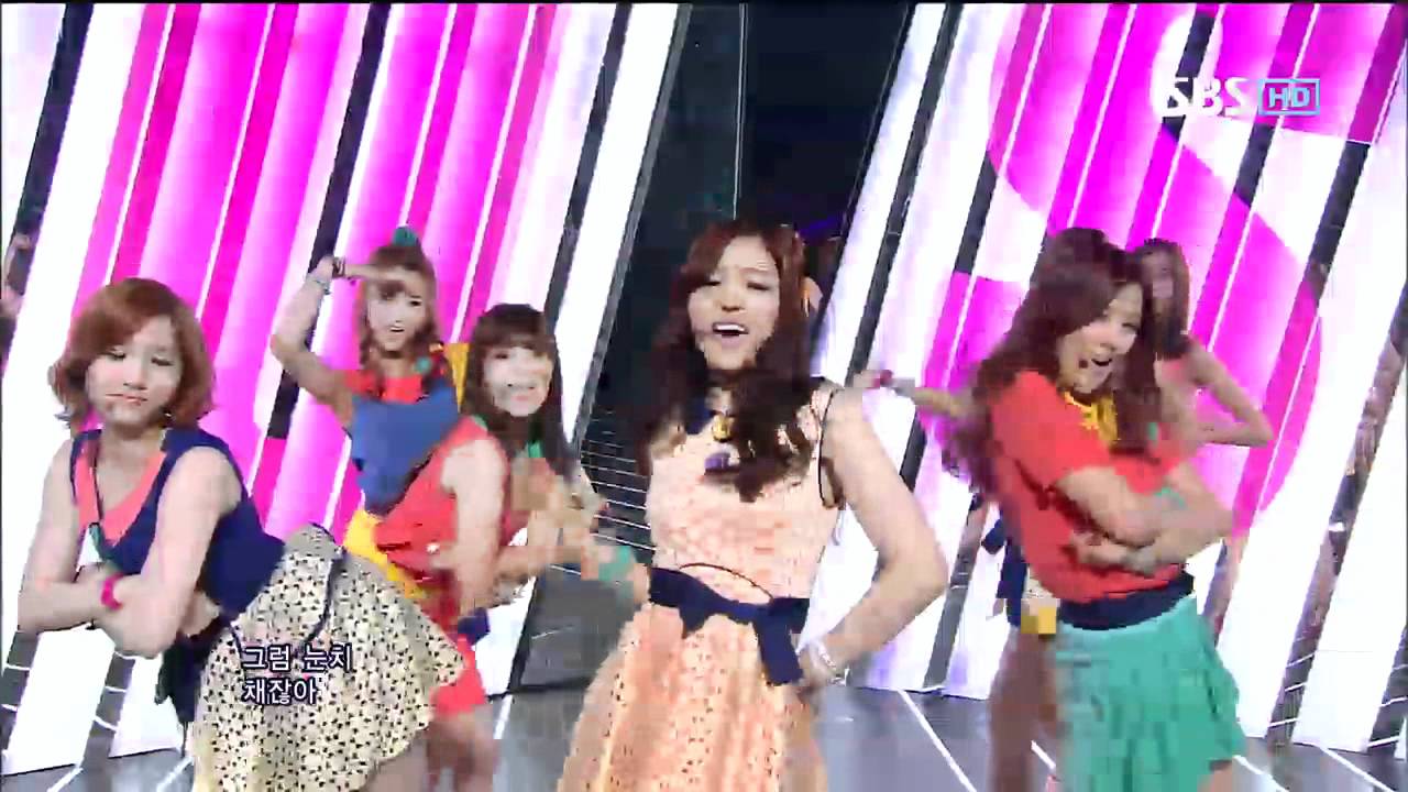 Розовая [HUSH] @SBS Inkigayo Популярная песня 20120513