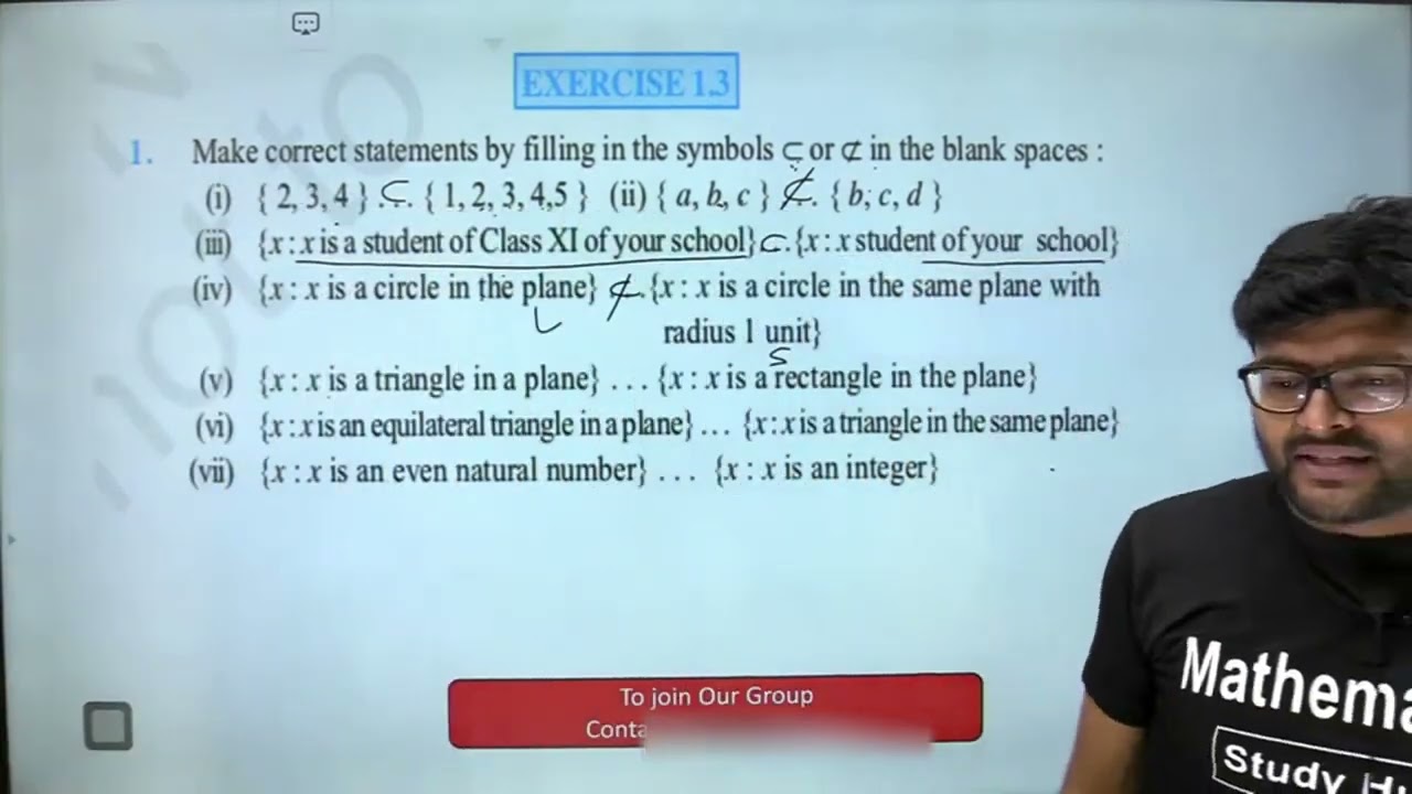 1. Make correct statements by filling in the symbols ⊂ or ⊄ in the blank spaces:(i) {2, 3, 4