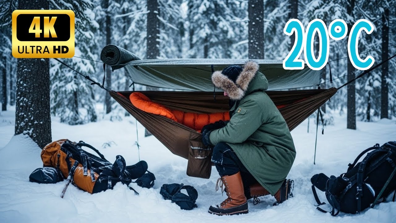 Deep Freeze Solo Hang: Winter Hammock Camping Overnight (-20&deg;C)
