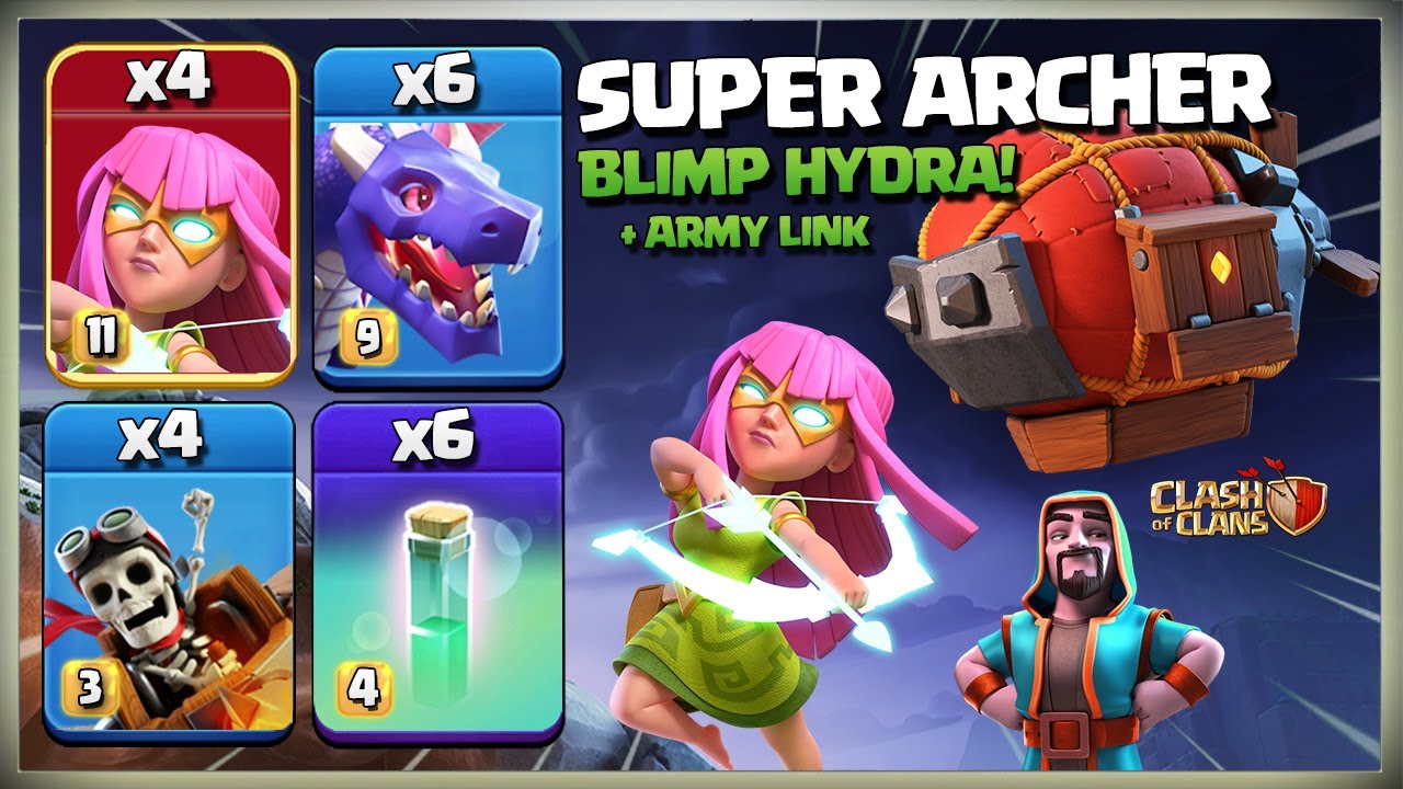 Most POWERFUL! Th14 Super Archer Blimp Hydra Attack Strategy | Best Th14 Attack Strategy in Coc cwl