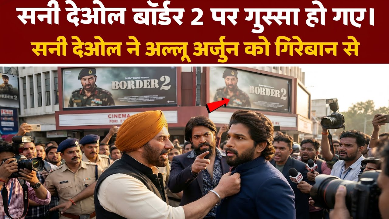 Border2 controversy Infront of Theater | sunny deol grabbed the collar of Allu Arjun | Border2 movie