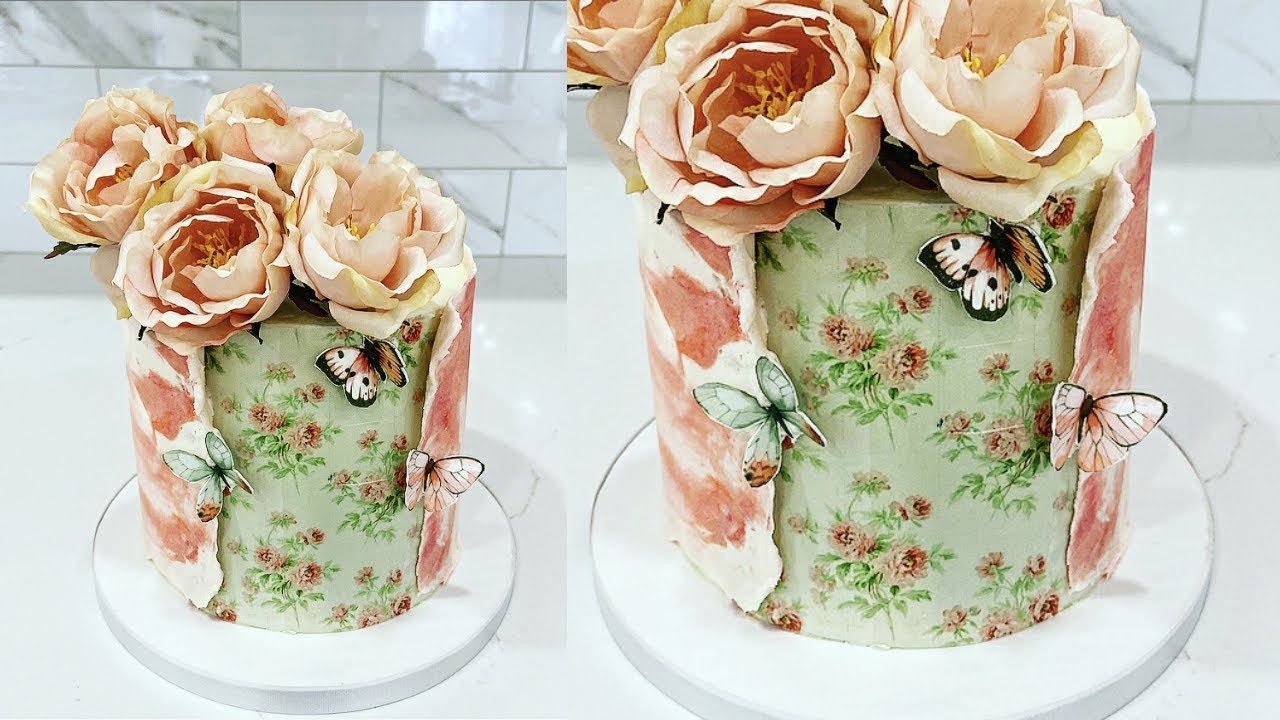 Cake decorating tutorials | BUTTERCREAM FAULT LINE CAKE | Sugarella Sweets