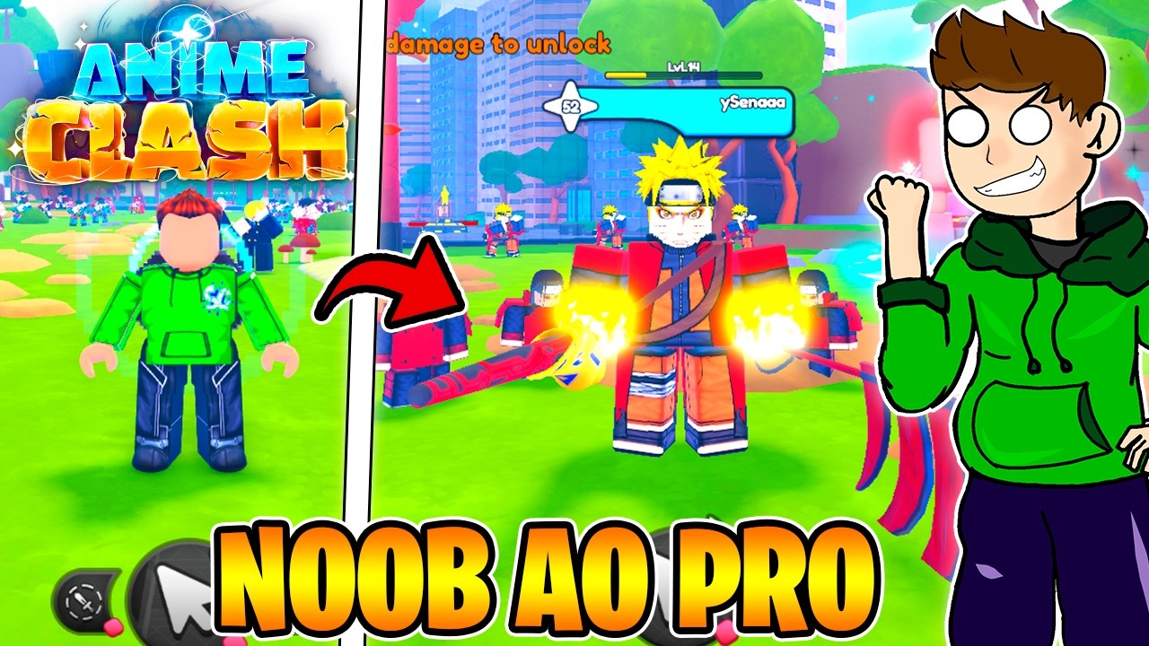NOOB AO PRO NO ANIME CLASH! ESTÁ INSANO DEMAIS