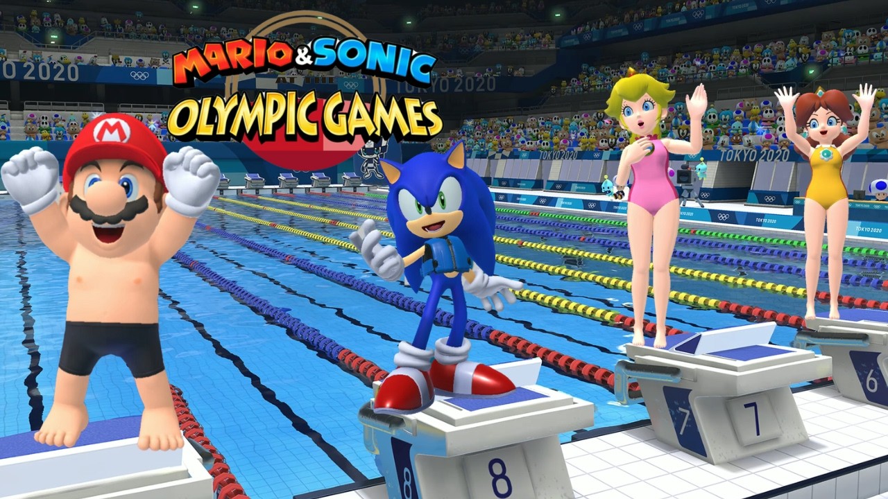 Swimming 100m ( Very Hard ) Mario & Sonic At The Olympic Games Tokyo 2020 Mario Sonic Daisy Peach ++