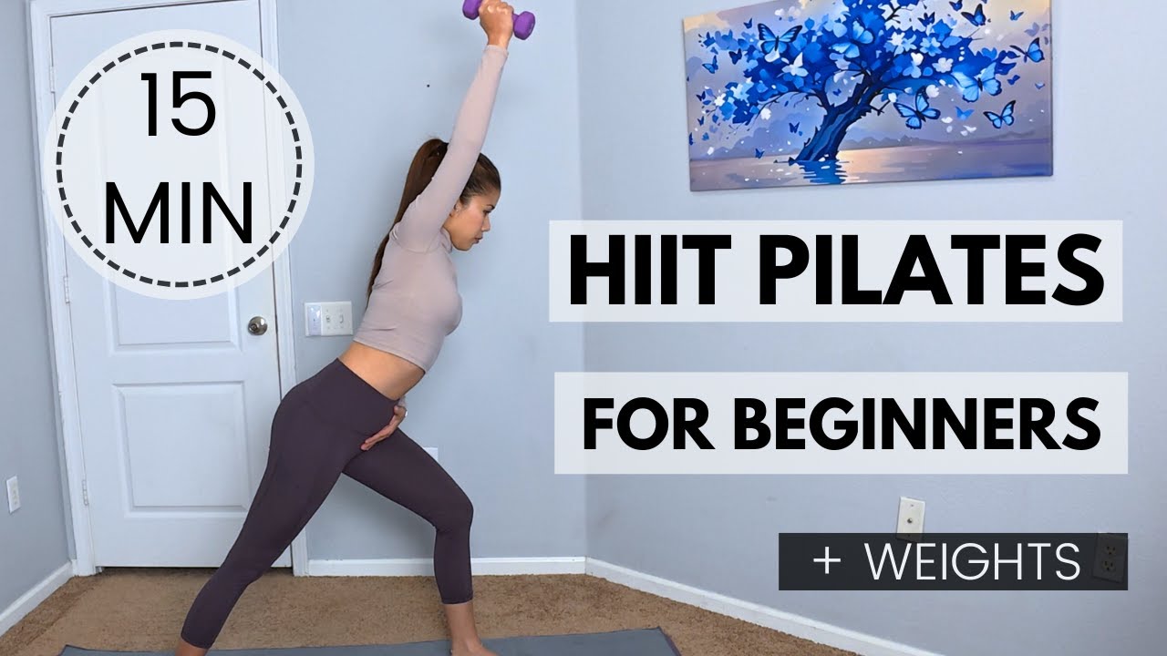 15 MIN Beginners Pilates Full Body Workout with Weights | Low Impact | Easy to Moderate Level HIIT