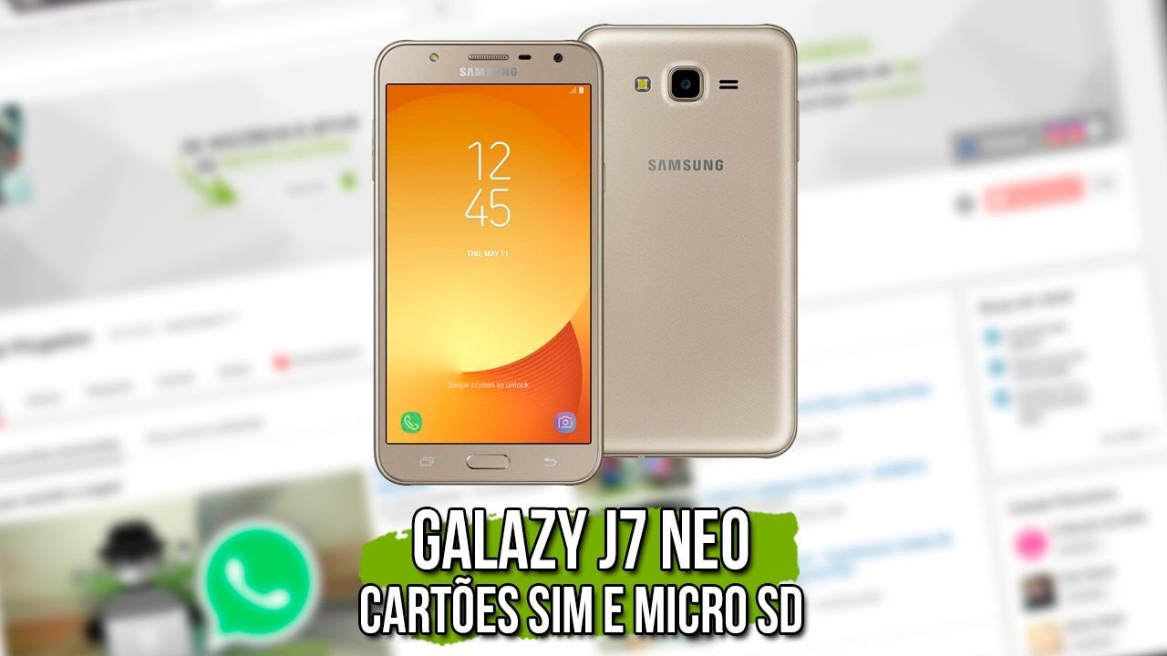 Galaxy J7 Neo - Como colocar os cartões SIM e Micro SD