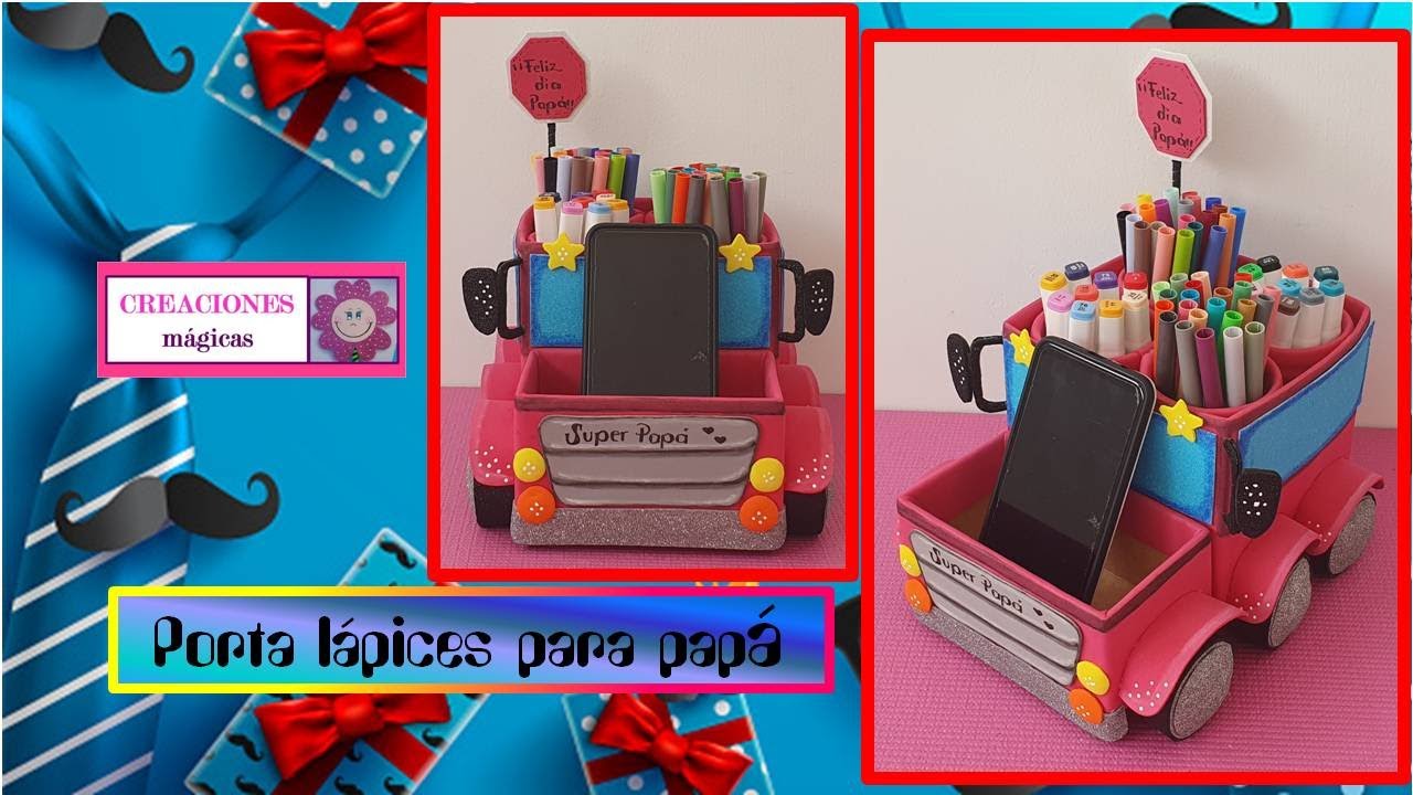 ♥♥Porta lápices de camión♥regalos para papá♥♥