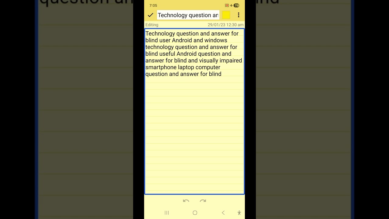 Q and A256 for blind talk back keyboard shortcut change camera and typing sound TTS latency