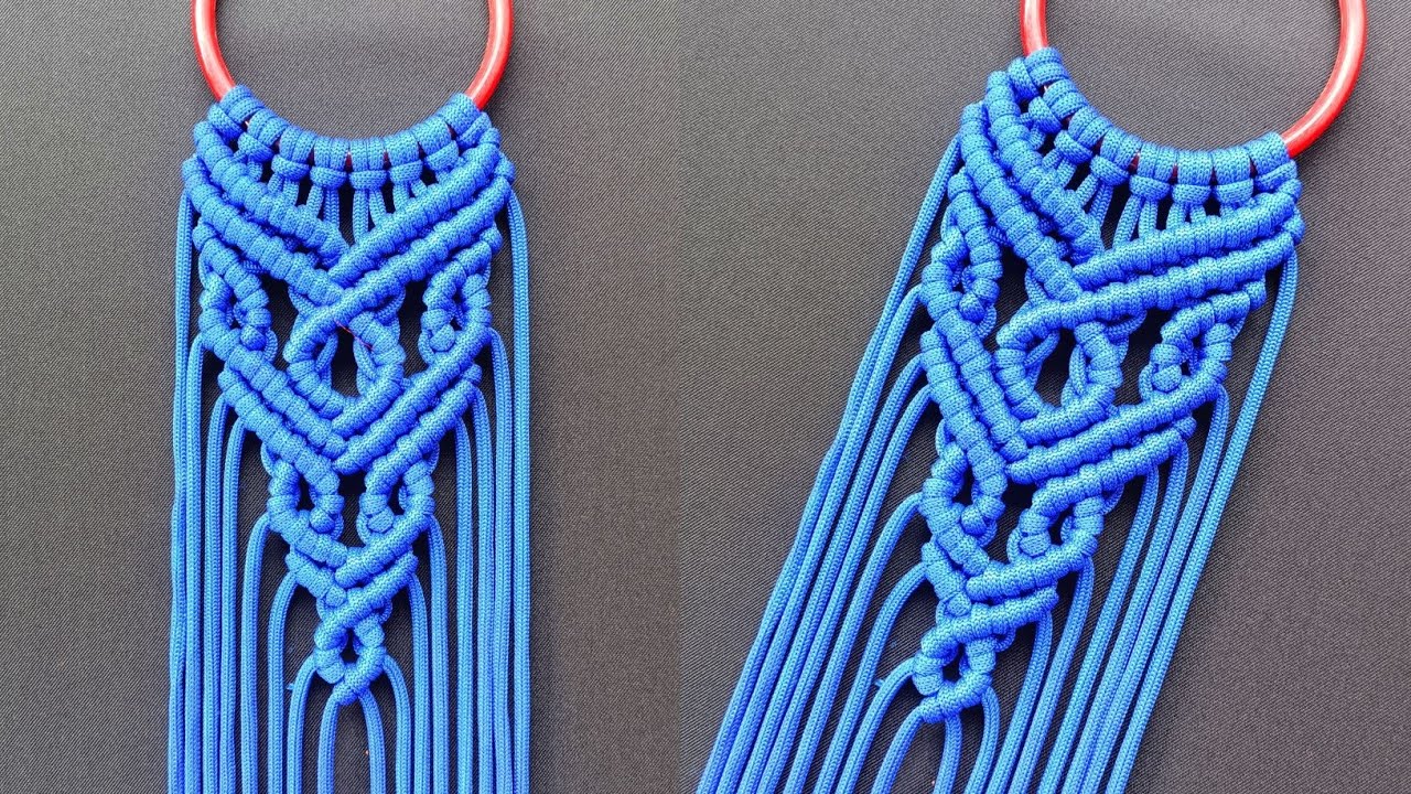Macrame Pattern Tutorial - Intermediate Ring Pattern Using Double Half Hitch Knot!